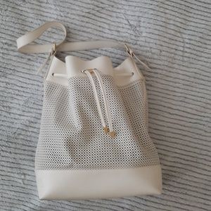 Vince Camuto Perforated Leather Drawstring Bag